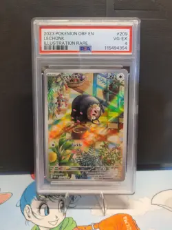 Pokemon TCG Lechonk Holo Card Illustration Obsidian Flames 209/197 PSA 4 low pop - Image 1