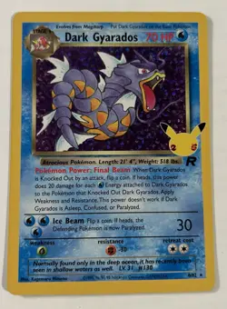 Pokemon Dark Gyarados TCG Holo Rare Card 8/82 Celebrations Classic Collection LP - Image 1