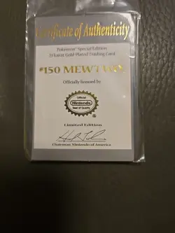 1999 pokemon Special edition 23k gold plated trading card Mewtoo #150 - Image 5