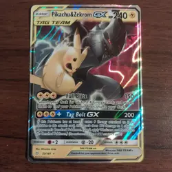 Pikachu & Zekrom GX 33/181 Sm-Team Up Holo English Full Art NM Card - Image 1