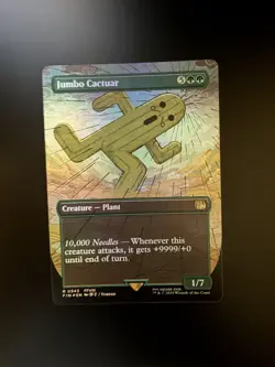 MTG Final Fantasy English Jumbo Cactuar Borderless 0343 Foil - Image 1