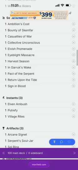 MTG Lathril Blade Of The Elves Custom Commander Deck ELF TRIBAL Sleeved With Box - Image 4