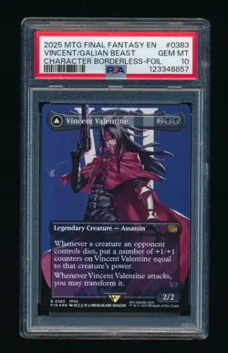 PSA 10 VINCENT VALENTINE GALIAN BEAST 2025 MTG FINAL FANTSY BORDERLESS FOIL 0383 - Image 1