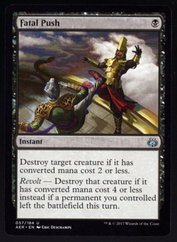 Fatal Push 057/184 Non Foil Uncomon Aether Revolt Magic The Gathering NM - Image 1