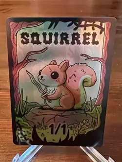 Wizard Of The Barge Magic The Gathering Foil Squirrel 1/1 Token Kickstarter - Image 1