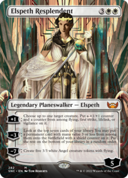 MTG Elspeth Resplendent - Foil - Borderless, Light Play, English Streets of New - Image 1
