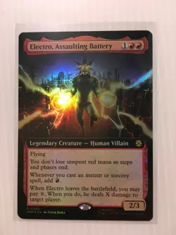 MTG Electro, Assaulting Battery - Extended Art Foil Magic Marvel Spider-Man 260 - Image 1