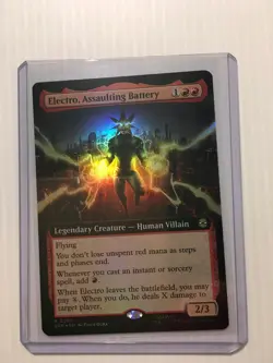 MTG Electro, Assaulting Battery - Extended Art Foil Magic Marvel Spider-Man 260 - Image 3