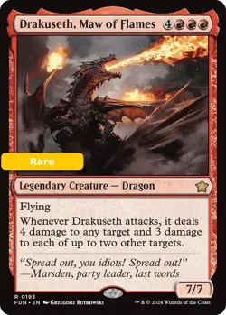 MTG Drakuseth, Maw of Flames Foundations Rare Legendary Creature Dragon NM - Image 1