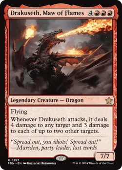 MTG Drakuseth, Maw of Flames Foundations Rare Legendary Creature Dragon NM - Image 2