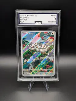 AGS "9" MINT Starly 221/198 Pokemon TCG Scarlet &Violet Base Set - Image 1