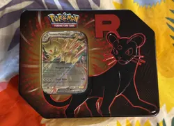 ?? Pokemon Destined Rivals Team Rocket Tin - Persian EX OPENED INCLUDES PROMO - Image 1