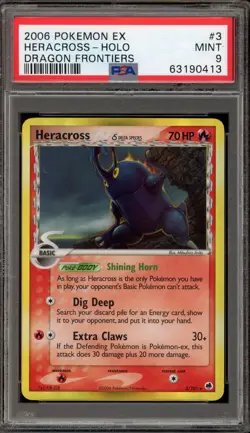 Pokemon Heracross EX Dragon Frontiers Holo Rare #3 PSA 9 Mint - Image 1