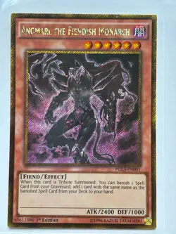 Yu-Gi-Oh Angmarl the Fiendish Monarch PGL3-EN001 Gold Secret Rare 1st Edition NM - Image 1
