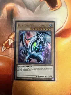 Blue-Eyes White Dragon Ultra Rare LCKC-EN001 LOB Art Near Mint Yugioh - Image 1