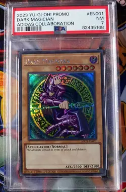 PSA 7 Dark Magician ADC1-EN001 Yugioh Adidas Collaboration Promo - Image 1