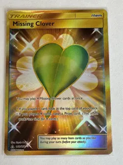 Missing Clover 168/156 Full Art Secret Rare Ultra Prism Trainer Pokemon Card NM - Image 1