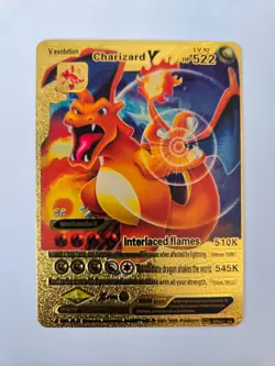 Pokemon Charizard V 522HP Gold Foil Fan Art Card - Image 1