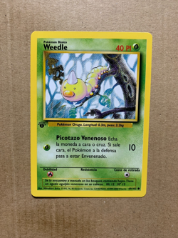 1st Edition SPANISH Weedle 69/102 Base Set - Common Pokemon Card - NM/Mint - Image 1