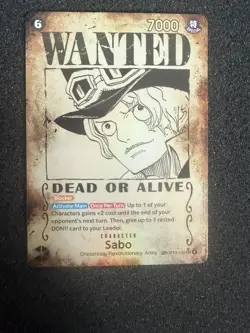 Sabo Wanted Poster Card SEC SP- OP13-120 - Carrying On His Will - English - Image 1