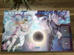 Digimon Playmat Anime CCG DTCG Mat Angewomon Ladydevimon Trading Card Game Mat - Image 1
