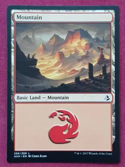 Magic The Gathering AMONKHET MOUNTAIN 266 land card MTG - Image 1