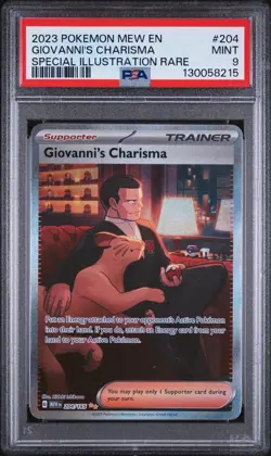 Pokemon Card Giovanni's Charisma 204/165 Special Art Rare SAR 151 PSA 9 Mint - Image 1
