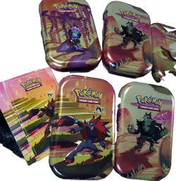 10x EMPTY Pokemon TCG Shrouded Fable Mini Tins 2 Sets - NO CARDS COIN ART - #2 - Image 2