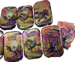 10x EMPTY Pokemon TCG Shrouded Fable Mini Tins 2 Sets - NO CARDS COIN ART - #2 - Image 3