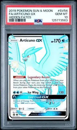 Pokemon Hidden Fates Full Art Shiny Articuno GX Card SV54/SV94 Graded PSA 10 - Image 1