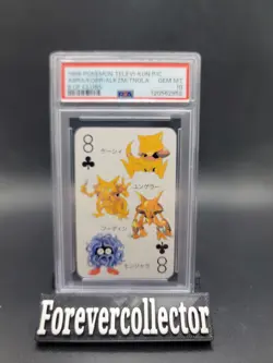 1998 Pokemon Televi-Kun Abra Kadabra Alakazam 8 of Clubs Playing Card PSA 10 - Image 1