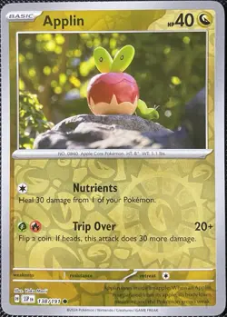 Applin 138/191 Sv08: Surging Sparks Reverse Holo - Pokemon Card - Image 1