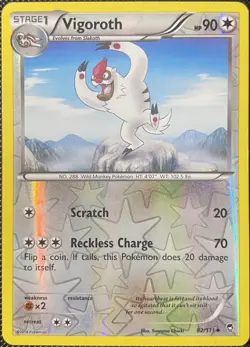 Vigoroth 82/111 XY - Furious Fists Reverse Holo - Pokemon Card - Image 1