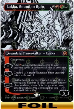 1x - Lukka, Bound to Ruin - STEP-and-COMPLEAT FOIL - Phyrexia: All Will Be One - Image 1