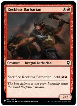 Reckless Barbarian - The List Reprints - Mystery Booster 2 - MTG - NM/M - Image 1