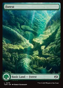 MTG Tarkir Dragonstorm FULL ART L Forest #0276 - Image 1