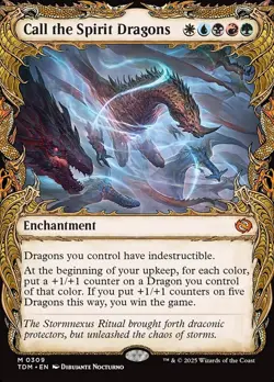 MTG Tarkir Dragonstorm SHOWCASE M Call the Spirit Dragons #0309 - Image 1