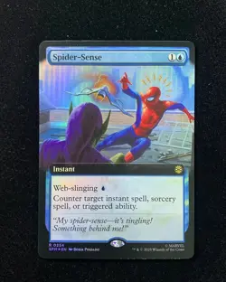 2025 Magic The Gathering MTG Marvel EN #R 0254 Borderless Foil Spider-Sense GAV - Image 1