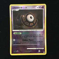 Unown (U) 7/146 Pokemon Card (Reverse Holo) Moderately Played - Image 1
