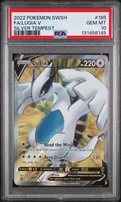Pokemon 2022 Lugia V 185/195 Full Art Silver Tempest GEM MINT PSA 10 Fresh Cert - Image 1