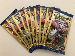 10x LOT XY BREAKPOINT 3 Card Pokemon BOOSTER PACKS Sealed NEW For Collectors - Image 1