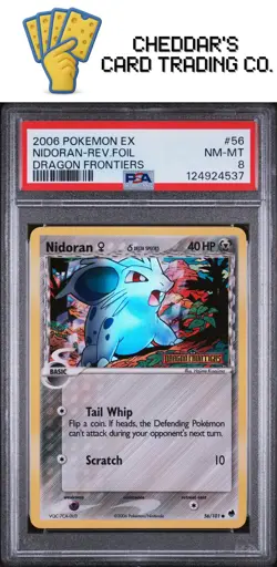 2006 Pokemon Ex Dragon Frontiers Nidoran-Rev.Foil #56 PSA 8 (New Cert!) - Image 1