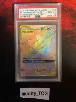 2019 Pokemon Sun and Moon Hidden Fates #69 Moltres Zapdos Articuno PSA 10 - Image 1