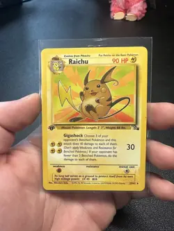 Raichu 29/62 Fossil 1st Edition Non Holo Rare Pokemon TCG LP/MP WIZARDS NINTENDO - Image 1