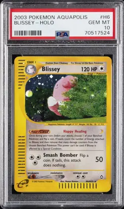 2003 POKEMON AQUAPOLIS #H6 BLISSEY-HOLO PSA 10 - Image 1
