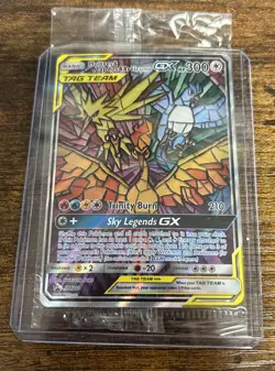 Hidden Fates Moltres & Zapdos & Articuno GX SM210 Stained Glass Promo Sealed - Image 1
