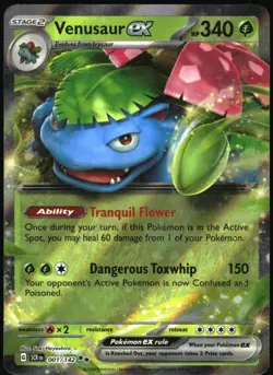 Pokemon - Stellar Crown Venusaur Ex 2024 001/142 Double Rare - Image 1