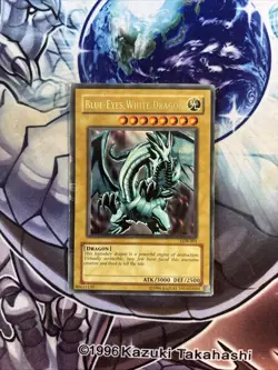 (79) Yugioh Blue-Eyes White Dragon LOB-001 Ultra Original Print Foil Shift HP - Image 1