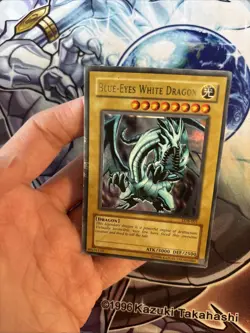 (79) Yugioh Blue-Eyes White Dragon LOB-001 Ultra Original Print Foil Shift HP - Image 4