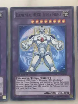 Yu-Gi-Oh! 3x “ELEMENTAL HERO TERRA FIRMA” 1st Ed Super Rares LCGX-EN075 - Image 4